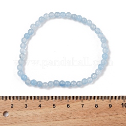 Браслет из круглых бусин натурального аквамарина диаметром 4 мм для мужчин KG3069-23