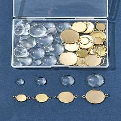 Наборы для изготовления соединителей для кабошонов из нержавеющей стали 201 своими руками DIY-FS0008-30