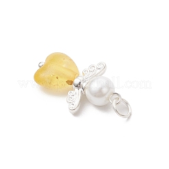 7 шт. подвески из матового прозрачного акрила и стеклянного жемчуга PALLOY-JF04175-02