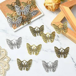 15 шт. подвеска в виде бабочки из сплава в тибетском стиле с двумя вариантами оправ для страз&nbsp;TIBEP-YW0002-23