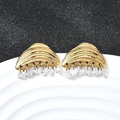 Серьги-гвоздики из нержавеющей стали nuggets 304 EJEW-D315-06G