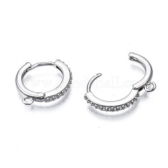 Латунные серьги-кольца из микро-паве с фианитами X-KK-T063-013P-NF