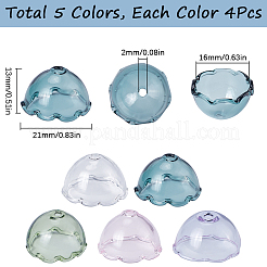 20 шт. двухцветный стеклянный конус из бусин для изготовления колокольчиков GLAA-SC0001-95