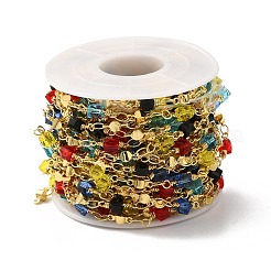 Кубические цепочки ручной работы из стеклянных бусин CHC-M024-13G