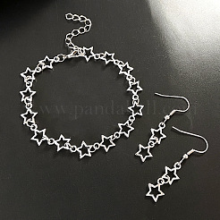 Комплекты из полых браслетов и сережек-подвесок из сплава для женщин&nbsp;FS-WG05F94-01