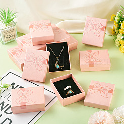 12 шт. подарочные коробки для хранения украшений из бумаги с бантом&nbsp;CBOX-TA0001-14A