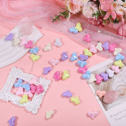 80 шт. 8-х цветные гальванизированные непрозрачные акриловые бусины&nbsp;OACR-CA0001-24