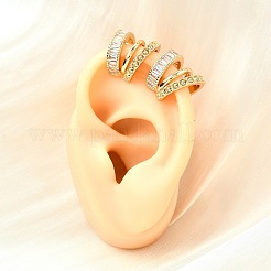 Латунные серьги-манжеты из прозрачного кубического циркония&nbsp;EJEW-F370-06G