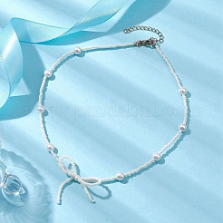 Ожерелья из бисера с бантом NJEW-TA00153