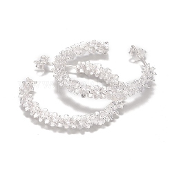 925 серьги-кольца из стерлингового серебра EJEW-F265-07S