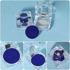 Квадратные пластиковые коробки для хранения колец с ева внутри AJEW-WH0472-43B