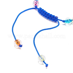 Женский браслет из плетеных бусин из акрила сглаз и круглый лэмпворк&nbsp;BJEW-JB08379