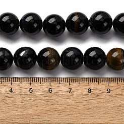 Нити железных бусин натурального синего тигрового цвета&nbsp;G-G286-A02-12mm