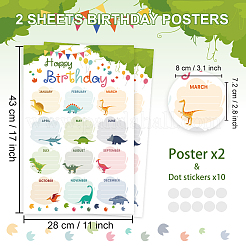 2шт многоразовые плакаты с надписью «С Днем Рождения» AJEW-WH0671-004