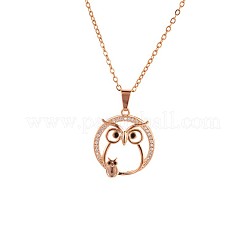 День матери мама и малыш сова латунные микропаве прозрачные кубические цирконии кулон ожерелья для женщин&nbsp;FS-WG252EE-02