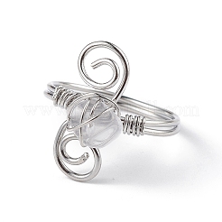 Кристаллы натурального кварца с вихревым кольцом на пальце&nbsp;RJEW-L082-02P-02