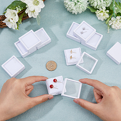 Акриловая квадратная шкатулка с бриллиантами и видимым окошком CON-WH0088-76B-01