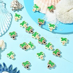 20 шт. 2-х цветные непрозрачные акриловые и эмалевые бусины&nbsp;OACR-CJ0002-57