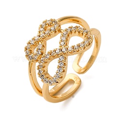 Регулируемые манжетные кольца с микропаве из кубического циркония из латуни RJEW-C141-01G