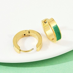 Серьги-кольца из нержавеющей стали 304 с эмалью&nbsp;EJEW-K268-19G-02