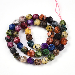 Окрашенные натуральные кунжутные нитки из бисера яшмы G-T139-8mm-47A