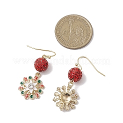 Серьги с подвесками из легированной эмали и стразами EJEW-JE06079