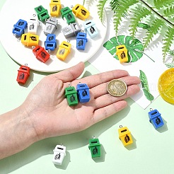 30 шт. подвески в виде мусорных баков из непрозрачной смолы с металлическими петлями&nbsp;RESI-YW0005-14