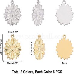 12 шт. 2-цветные подвески из нержавеющей стали 304 с вакуумным покрытием PVD&nbsp;STAS-UN0024-60