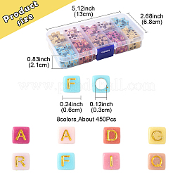 450шт 8 цвета непрозрачные акриловые бусины&nbsp;OACR-FS0004-03