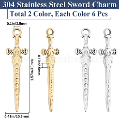 12 шт. подвески из нержавеющей стали 304 двух цветов&nbsp;STAS-BBC0005-57