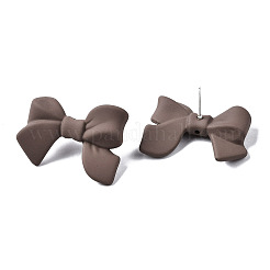 Окрашенные аэрозольной краской ccb пластиковые серьги-гвоздики с бантом&nbsp;CCB-Q091-07E