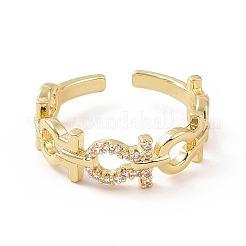 Прозрачное кубическое циркониевое полое открытое кольцо-манжета RJEW-G283-13G