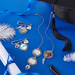 9 шт. подвеска из латунной цепи и броши из нержавеющей стали&nbsp;HJEW-GA00052-02