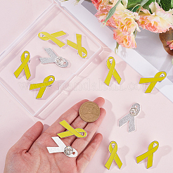 12 шт. октябрь розовая лента с эмалью для осведомленности о раке груди броши&nbsp;JEWB-GF0001-41A