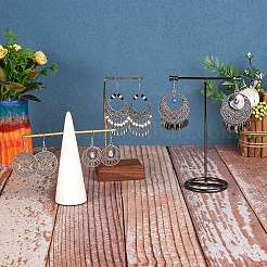 4 пара 4 стильных филигранных серег с подвесками в виде монет EJEW-SW00009