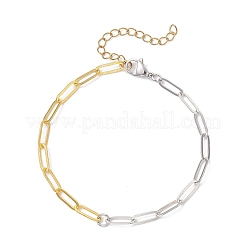 Женский набор из 3 браслета-цепочки со скрепками из нержавеющей стали 304 и латуни&nbsp;BJEW-JB12658