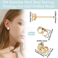 50 шт. ионное покрытие (IP) 304 нержавеющая сталь гвоздики фурнитура для сережек STAS-BBC0004-52