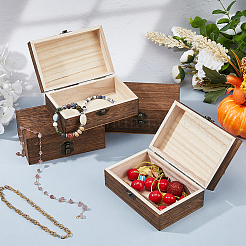 6 шт. деревянные коробки для упаковки ювелирных изделий&nbsp;CON-FH0001-59