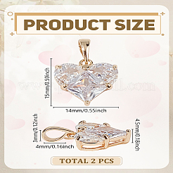 2шт латунные подвески с кубическим цирконием&nbsp;ZIRC-LP0001-36