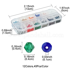 480шт 12 цвета имитируют австрийские хрустальные биконусные стеклянные бусины GLAA-FS0001-66