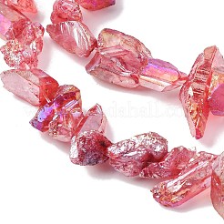 1 нить гальванизированных бусин из натурального кварца&nbsp;G-PA0001-18B