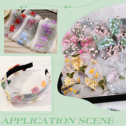 Кружевная ткань из полиэстера с цветочным узором и вышивкой DIY-WH0304-946