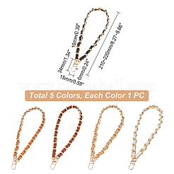 5 шт. 5 цвета pu кожа плетеный железный панцирный ремешок на запястье для сумки DIY-WR0001-71