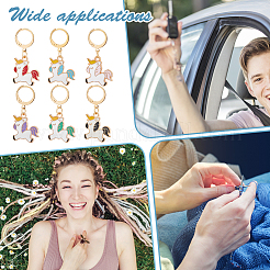 Кулон из сплава эмали в виде единорога с замком маркеры петель HJEW-AB00051