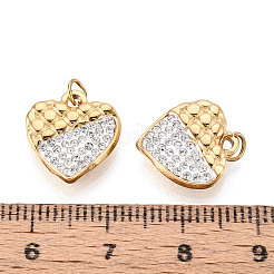 Подвески из нержавеющей стали 304 и полимерной глины с кристаллами и стразами STAS-T069-63