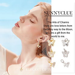 12 шт. подвеска из латуни с микропаве прозрачного кубического циркония в 3 стилях&nbsp;KK-SC0002-83