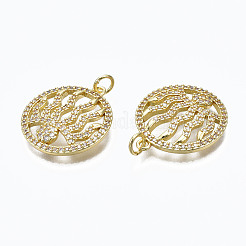 Латунные микропаве прозрачные подвески с фианитом&nbsp;LS-ZIRC-N039-126-NF