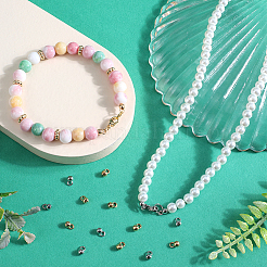 80 шт. 2-х цветные латунные наконечники для бусин&nbsp;KK-BBC0023-36