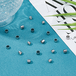 160 шт. 2 стиля 201 и 304 европейские бусины из нержавеющей стали FIND-HS0001-22