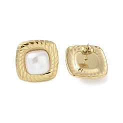 Серьги-гвоздики из хирургической нержавеющей стали 316 и искусственного жемчуга ccb для женщин&nbsp;LS-STAS-B063-03G-03